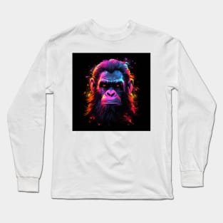 Apes Together Strong Neon Pop Art 4 Long Sleeve T-Shirt